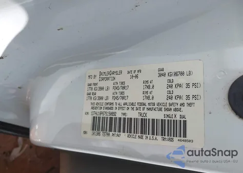 2007 Dodge Ram 1500 St/Slt z USA, uszkodzony, nr VIN 1D7HU18P67S150892